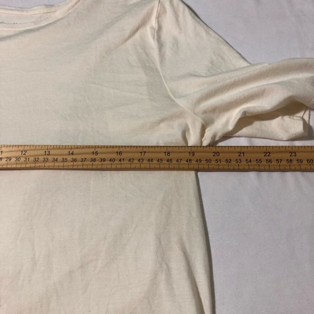 Garnet hill organic pima cotton blend cream classic tshirts lot of 2 womens L - Picture 7 of 8
